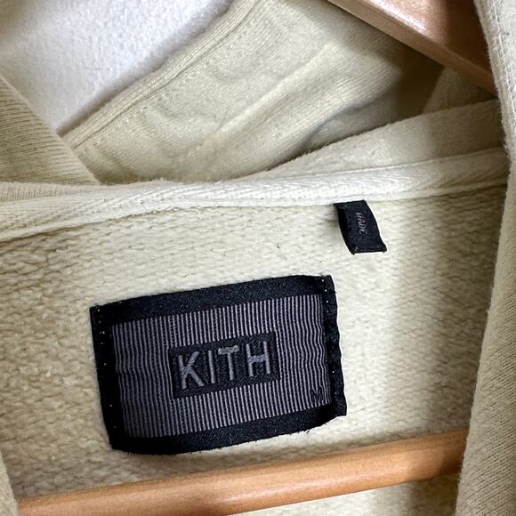 KITH Hailey Crop Camo Patch Hoodie Vintage White Cream Sz M {B9} - Picture 4 of 5